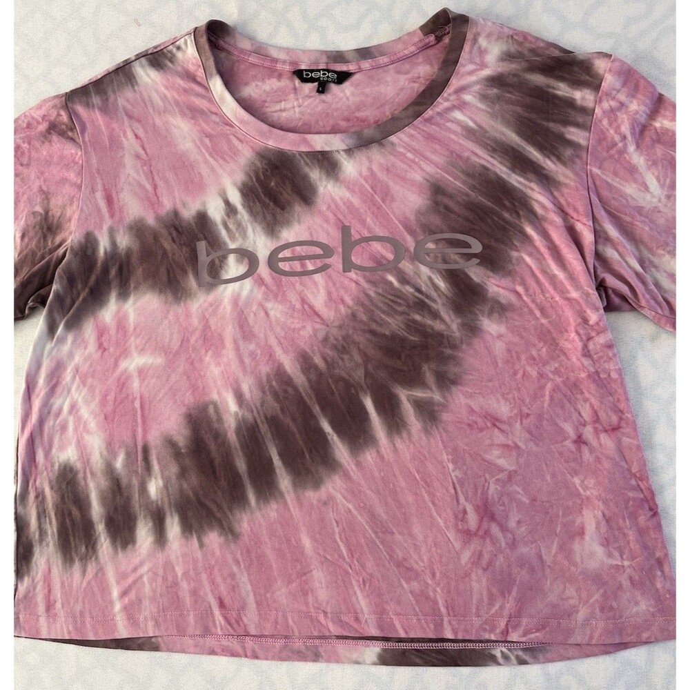 Bebe Abstract Print Top Womens Large Brown Pink Boho Streetwear Outings Summer